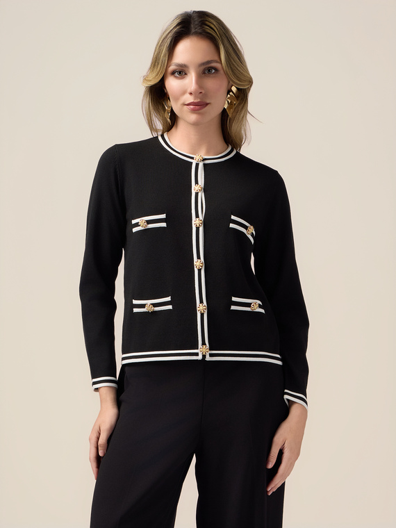 Cardigan cu efect de jachetă