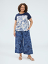 Bi-material T-shirt in cotton blend image number 2