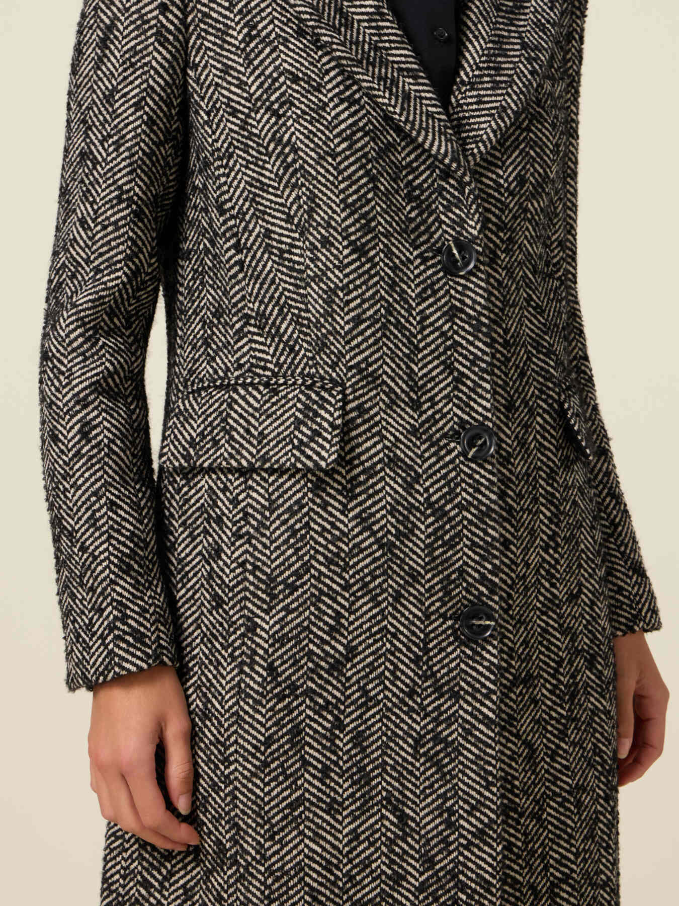 Manteau long à chevrons image number 3