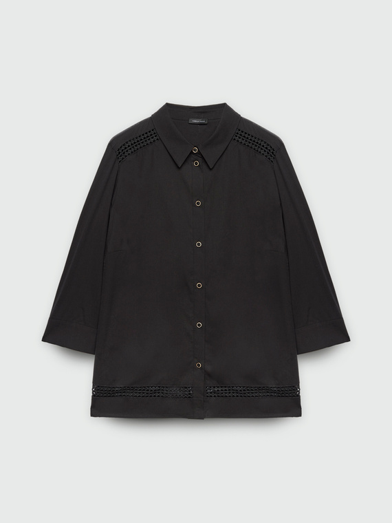 Shirt with a-jour edges