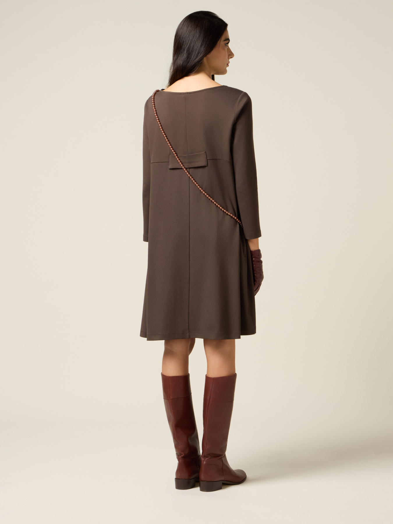 Vestito flared con dettaglio foulard image number 1