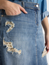 Minirock in Denim mit Rissen image number 3