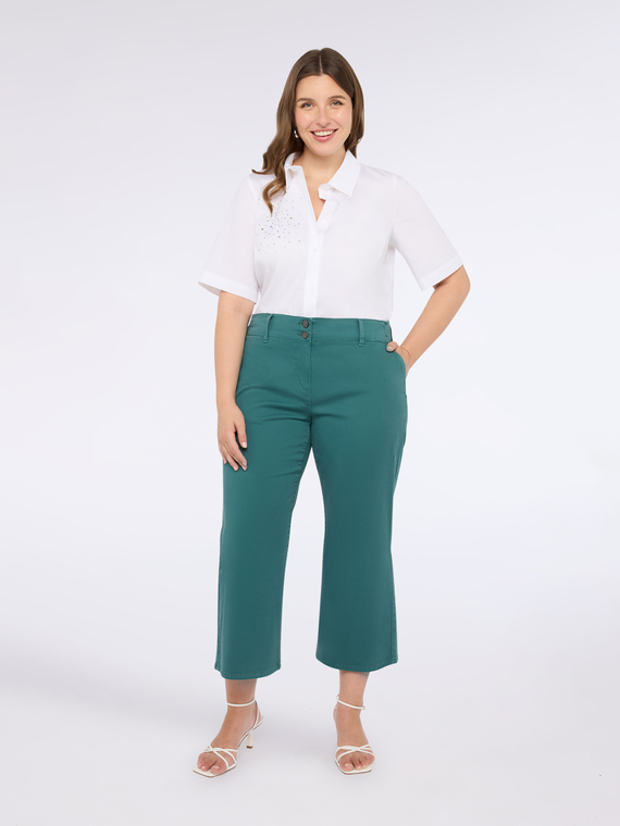 Pantalon court en mélange de coton