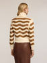 Heavy knit striped turtleneck sweater image number 1