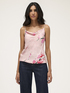 Drapiertes Top aus Satin mit Blumenmuster image number 0