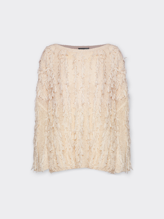 Pull oversize &agrave; franges