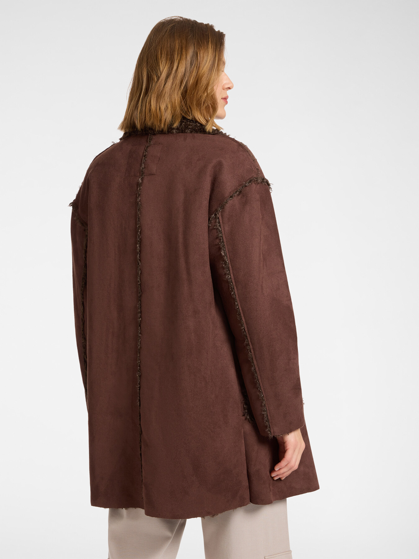Soft fabric coat with pockets image number 1
