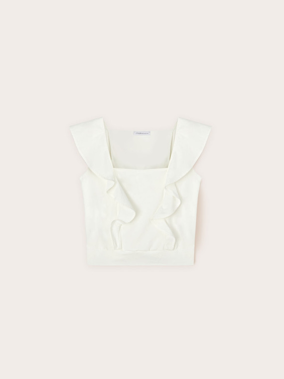 Top in jersey con volant