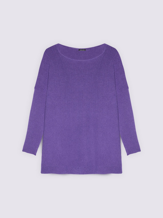 Pull long avec encolure bateau
