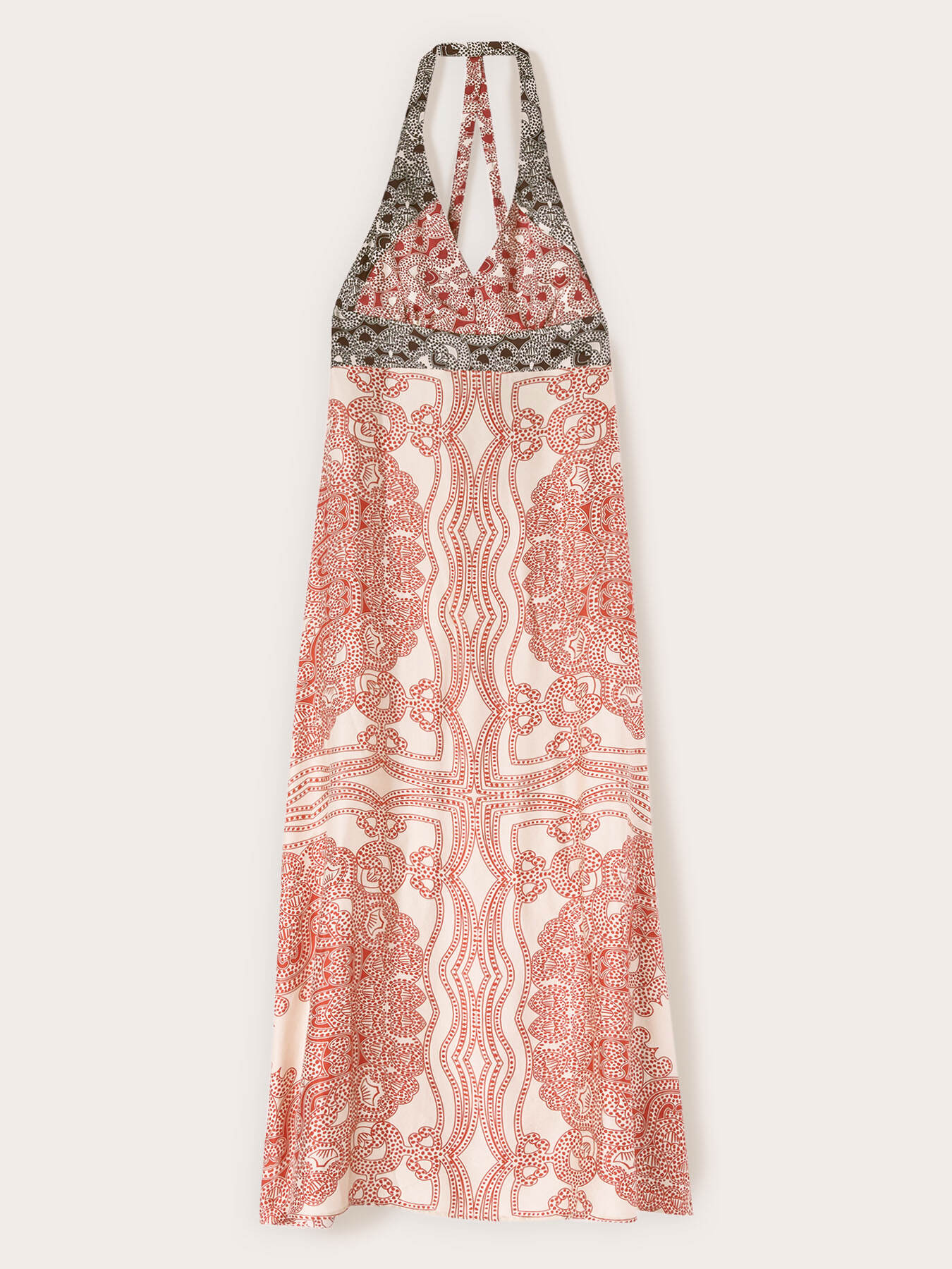 Long paisley print satin dress image number 4