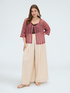 Kimono corto a rayas efecto crochet image number 3