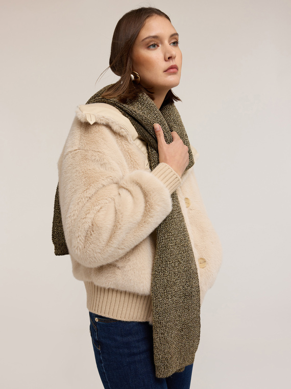 Sciarpa in maglia misto lurex