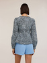 Peplum-Top, lange Ärmel, Animalier-Muster image number 1