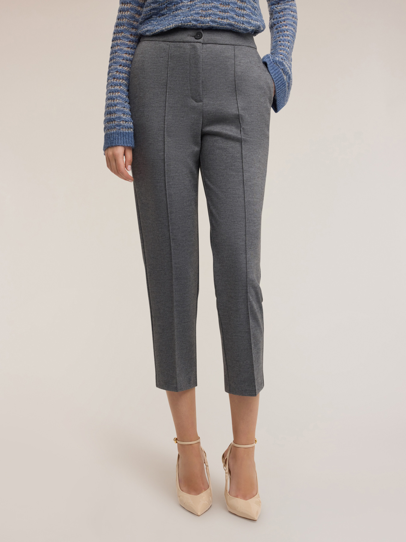 Jersey trousers in wool blend image number 2