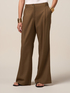 Wide-leg linen blend trousers image number 3