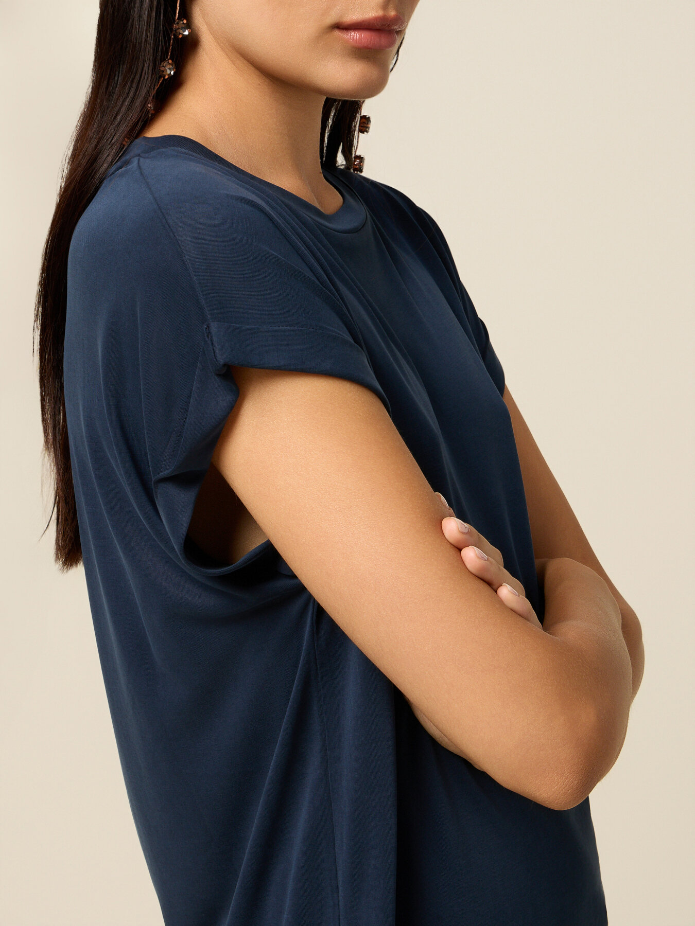 T-shirt in jersey misto modal image number 2