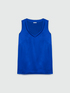 Top in due tessuti con scollo a V image number 4