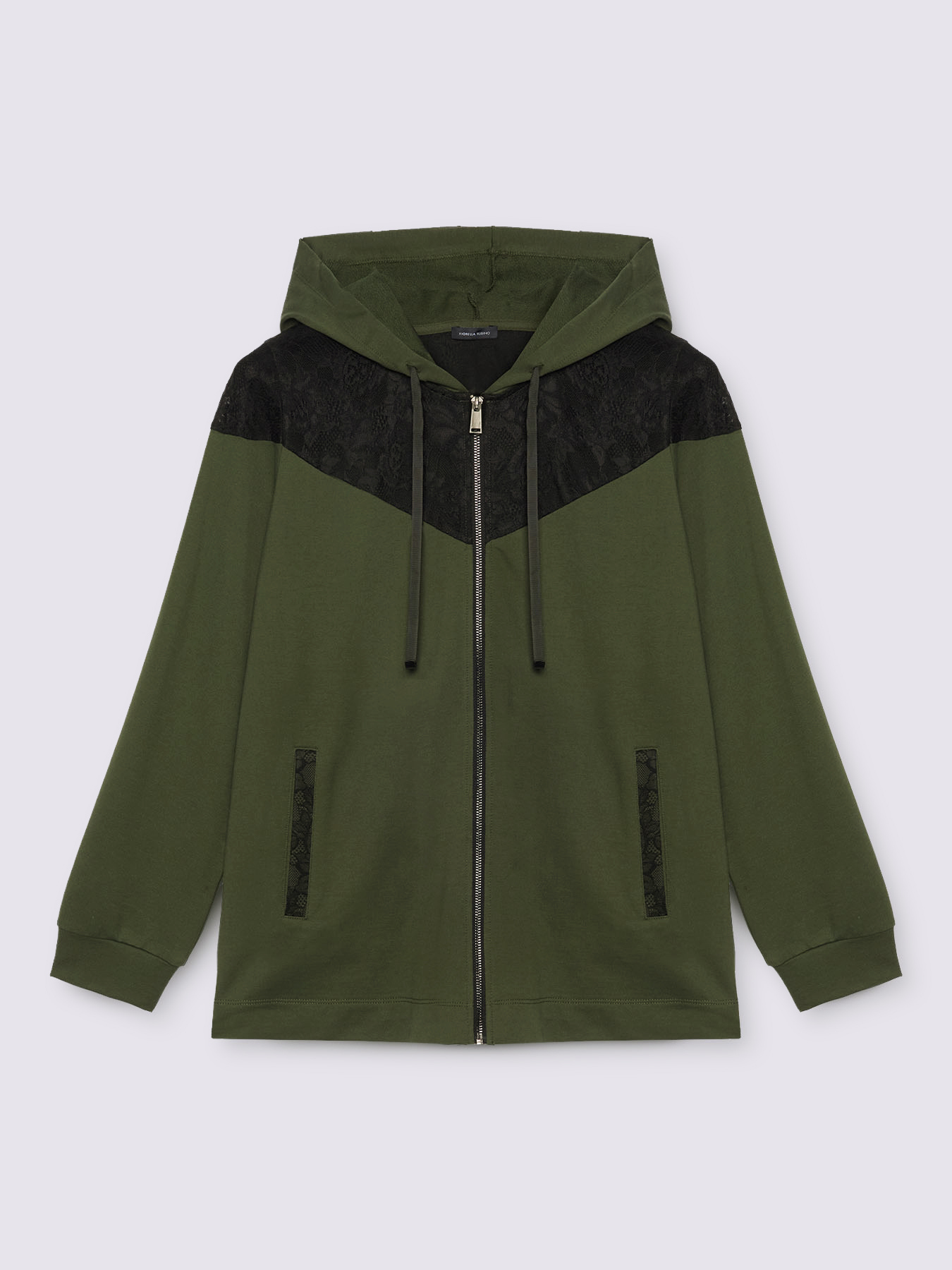 Kapuzenpullover mit Spitzeneinsatz image number 4