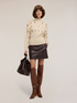 Perforated turtleneck sweater in wool blend image number 0