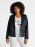 Blazer gessato con dettagli in denim image number 2