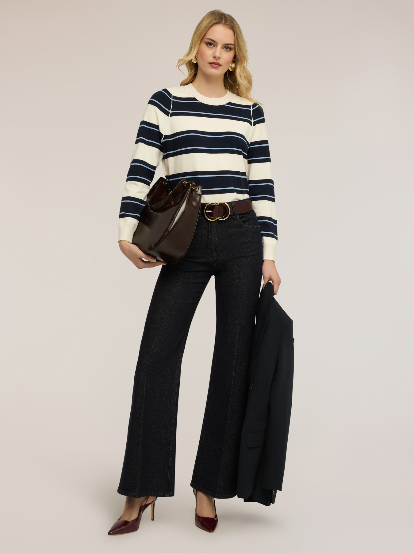 Striped viscose blend sweater image number 2