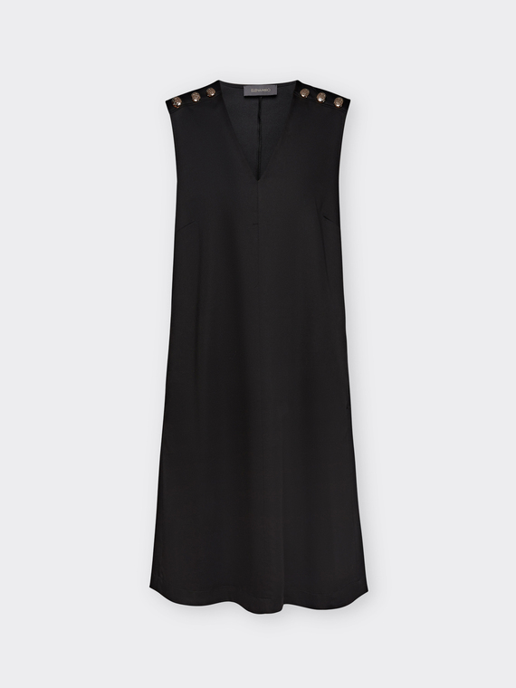 Kleid in A-Linie mit Knöpfen an den Schultern