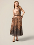 Patterned cotton muslin dress image number 0