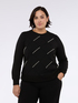 Sweatshirt with diamond pattern and beads image number 0