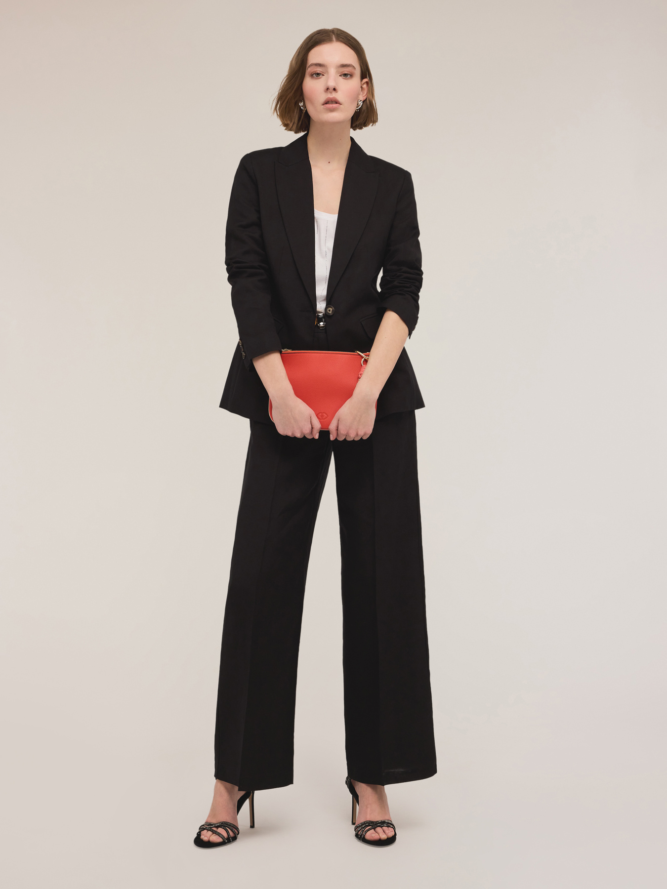 Pantalon large en mélange de lin image number 0