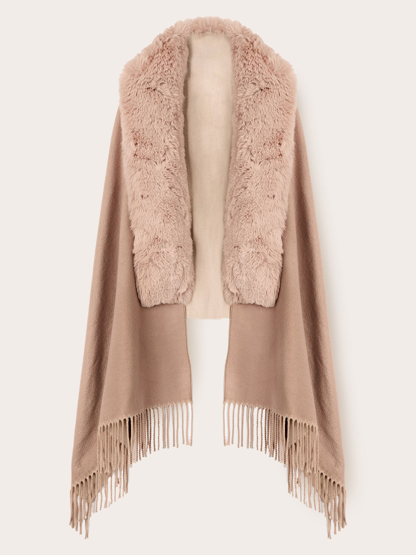 Poncho aus Stoff mit Fransen image number 1