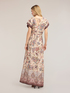 Robe longue &eacute;vas&eacute;e en satin imprim&eacute; image number 1