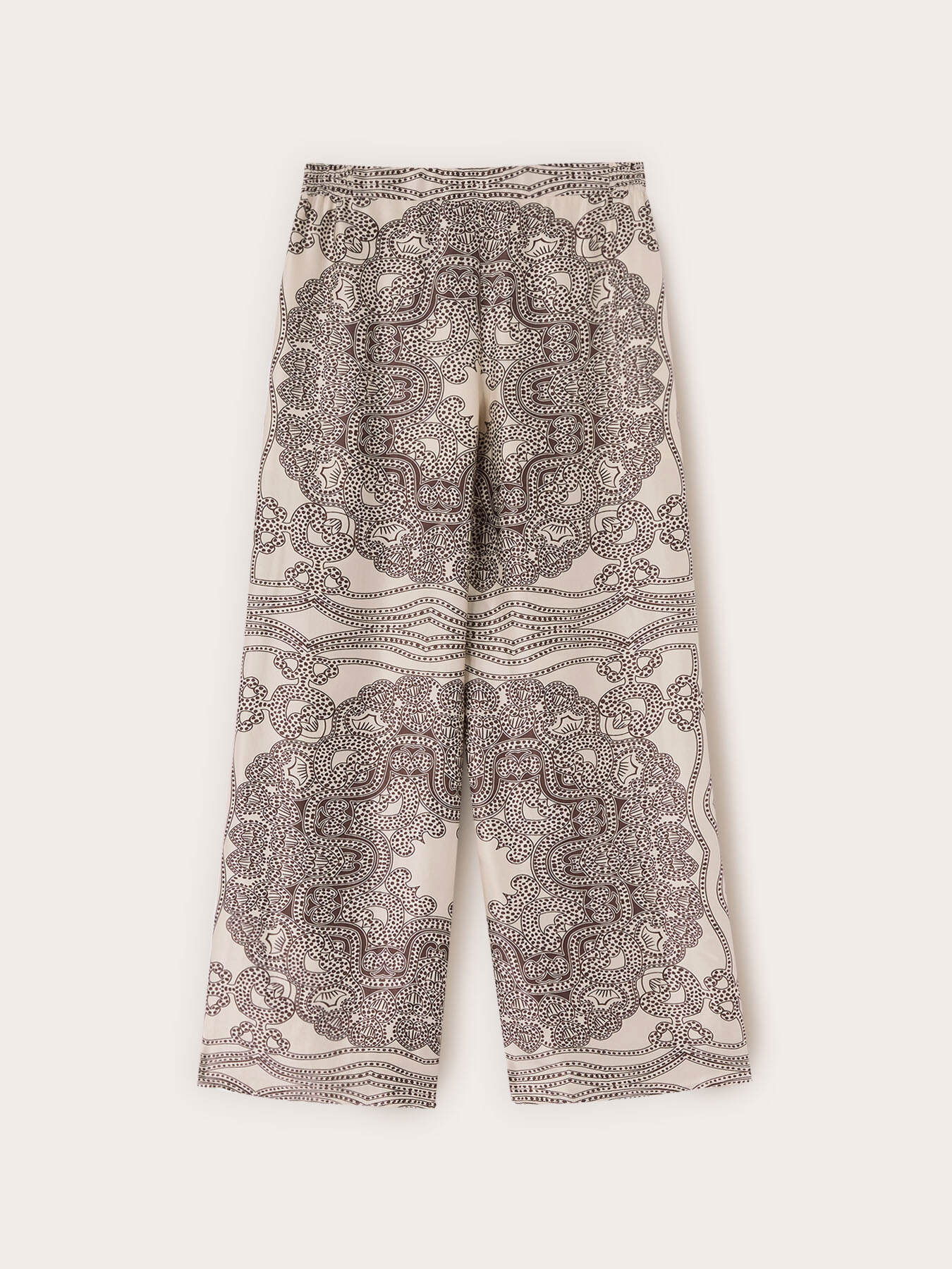 Pantaloni palazzo din satin de viscoză imprimat image number 4