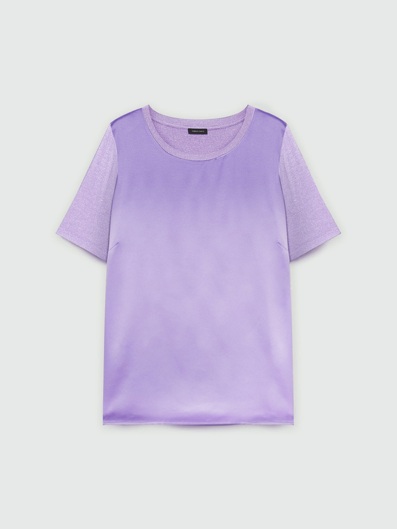 T-Shirt aus Satin und Jersey Lurex