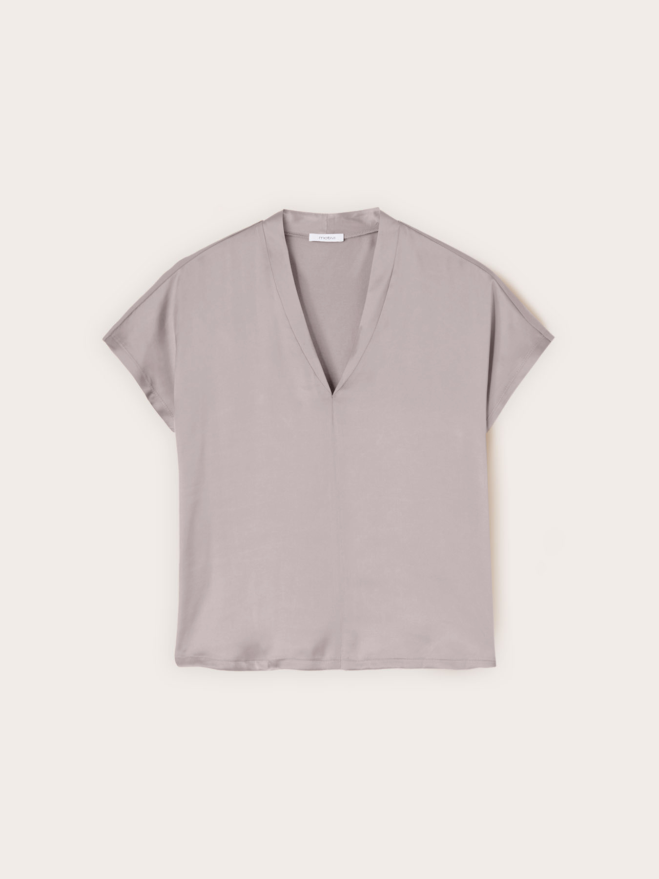 Zweistoffiges T-Shirt mit V-Ausschnitt image number 3