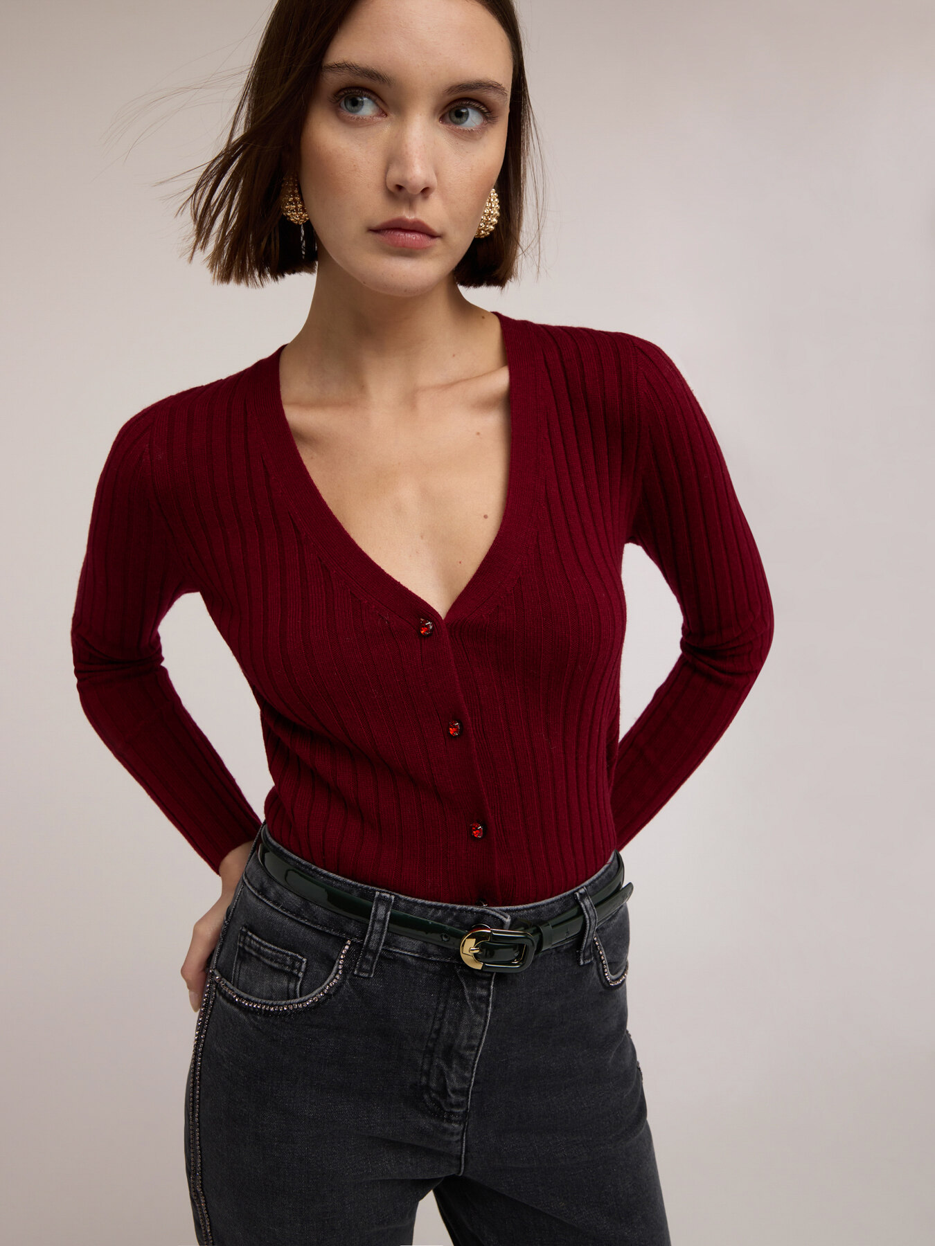 Cardigan c&ocirc;tel&eacute; en maille image number 3