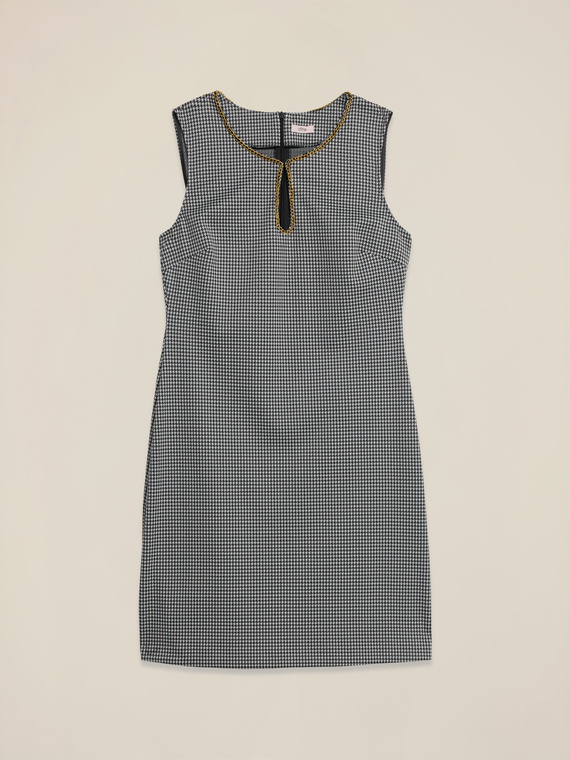 Robe fourreau pied-de-poule