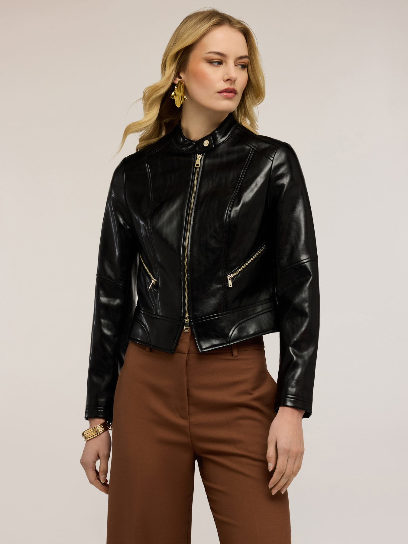 Jacket with zip and mandarin collar image number 2