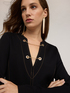 Slim-fit dress in milano stitch with chains image number 3