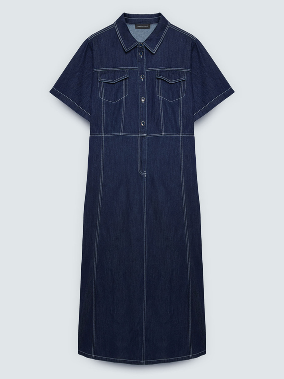 Jeanskleid im Hemdblusenstil