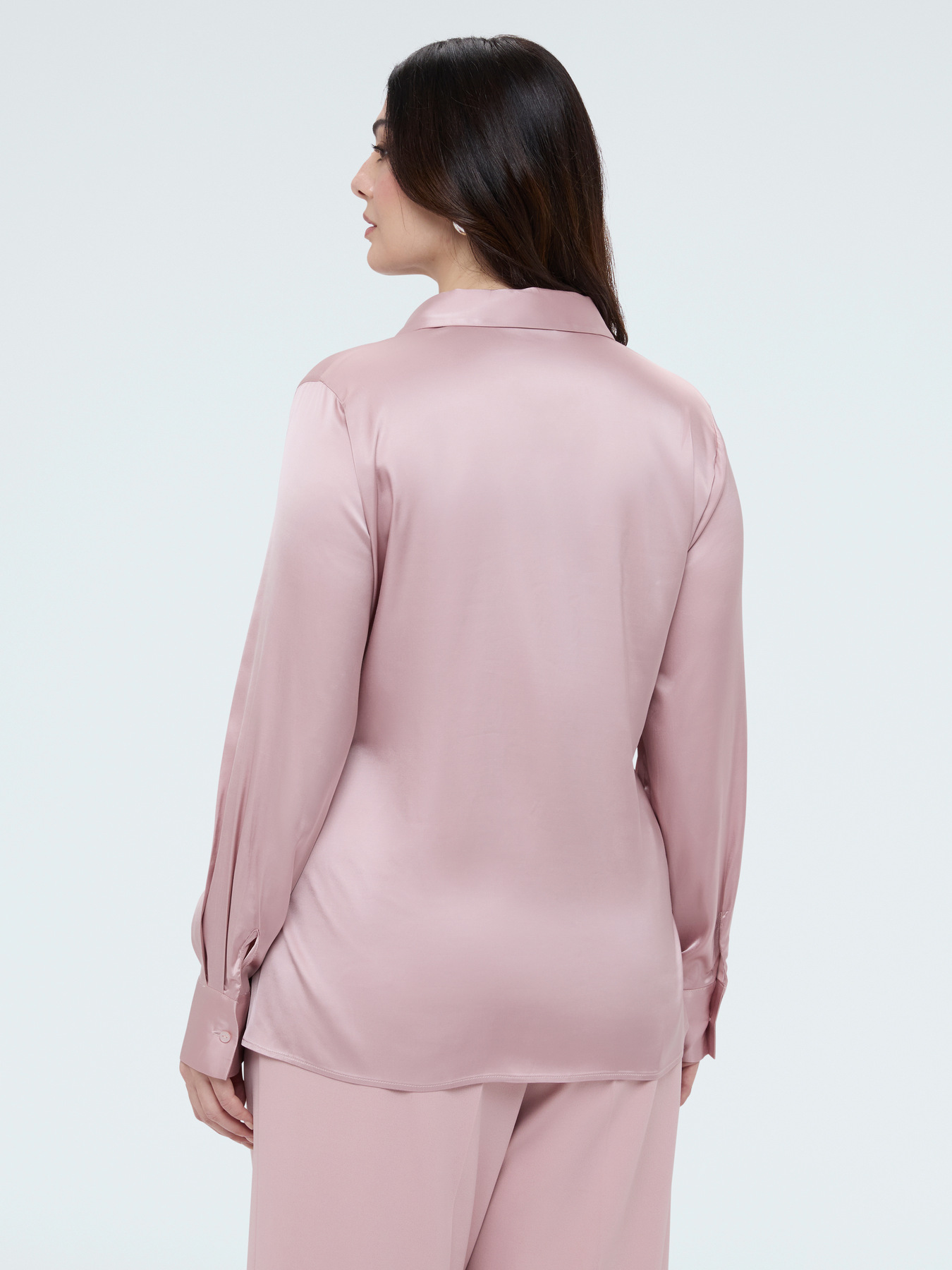 Camicia in raso con bottoni gioiello image number 1