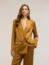 Double-breasted structured jacket in linen blend image number 2