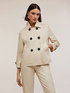 Linen blend canvas pea coat image number 2