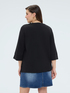 Jersey sweatshirt with neckline detail image number 1