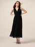 Long pleated dress with ruffle image number 0