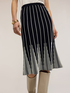 Pleated striped midi skirt image number 3