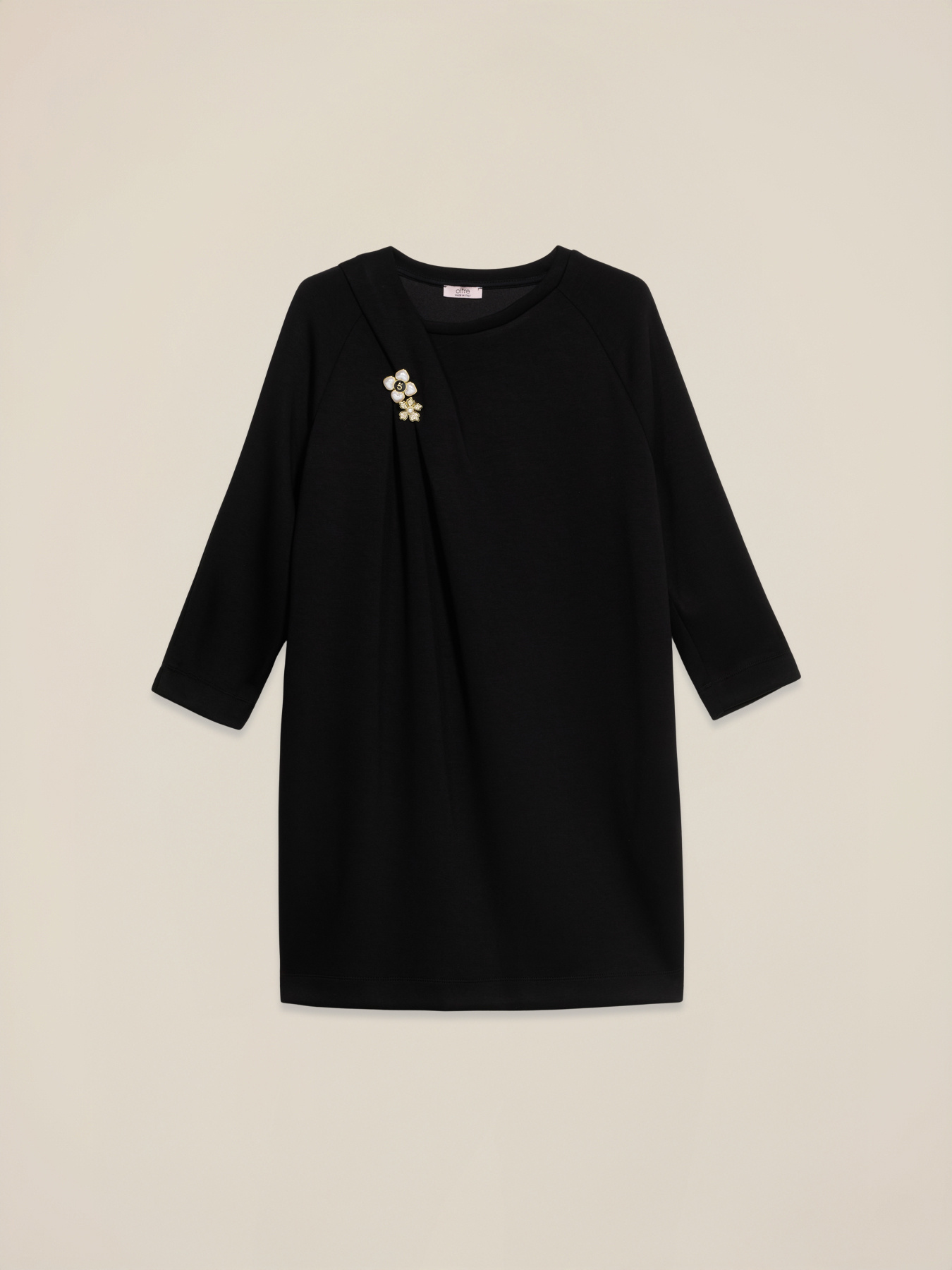 Vestito in scuba con spille gioiello image number 3