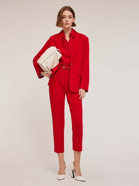 Pantalon coupe normale en tissu crêpe