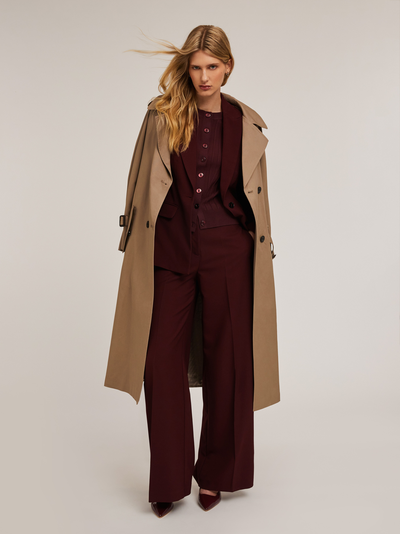 Technical fabric palazzo trousers image number 0