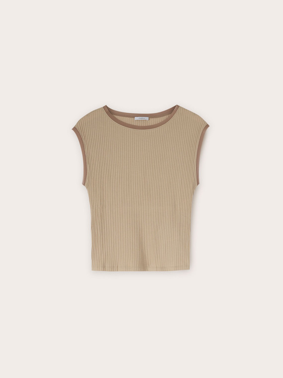 T-shirt con bordi in georgette