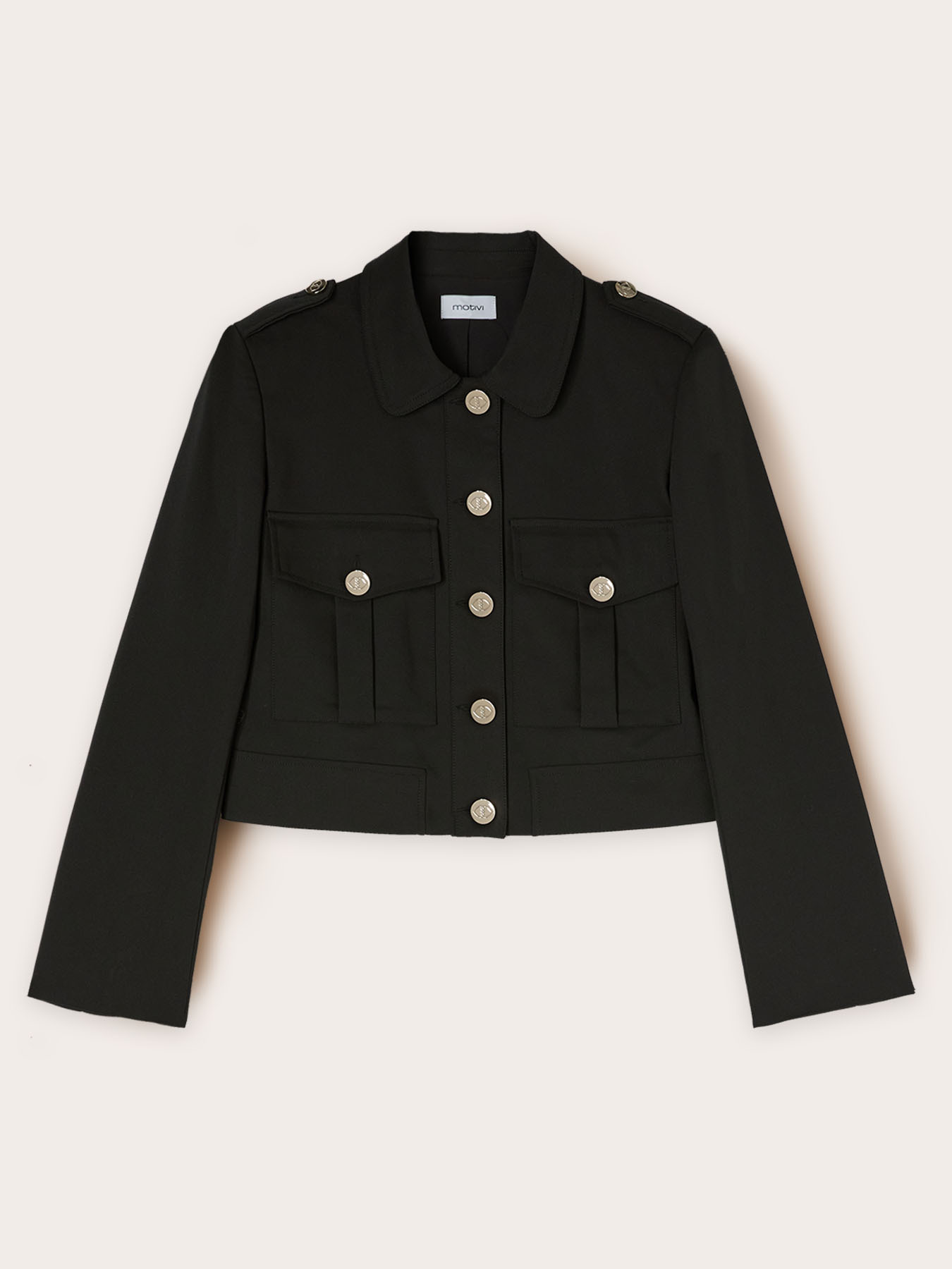 Cropped jacket with pockets image number 4